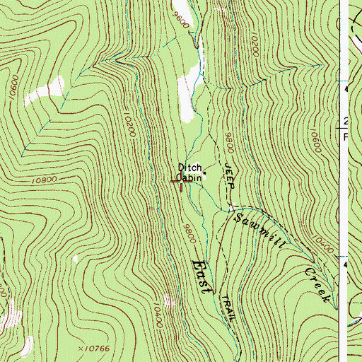 Topographic Map of Sawmill Creek, NM