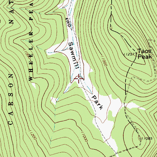 Topographic Map of Sawmill Park, NM