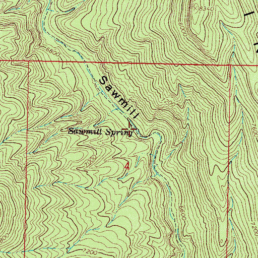 Topographic Map of Sawmill Spring, NM