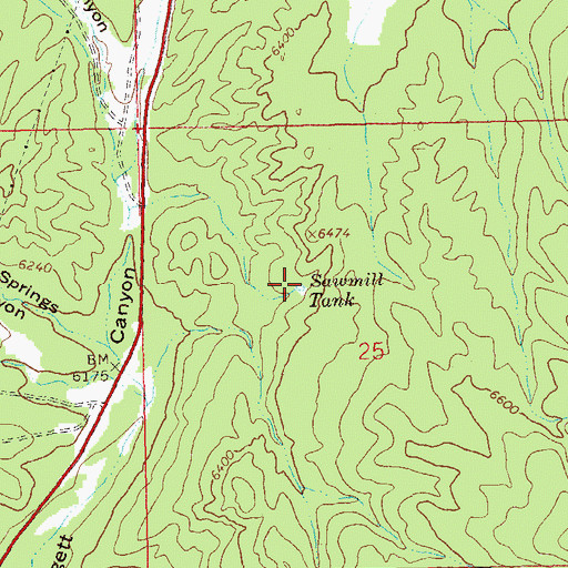 Topographic Map of Sawmill Tank, NM