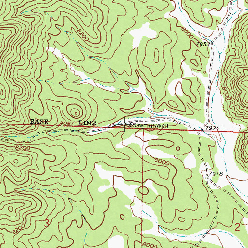 Topographic Map of Sawmill Well, NM