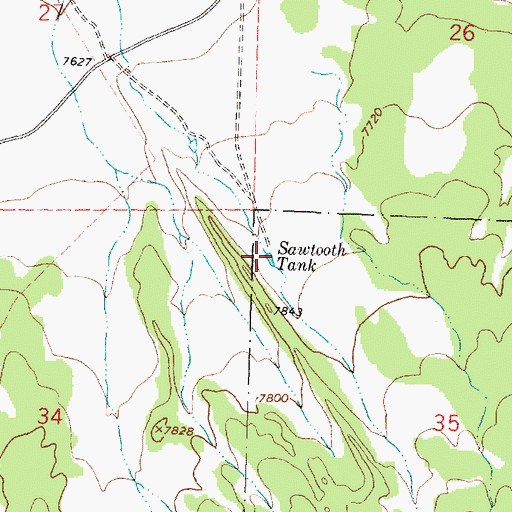 Topographic Map of Sawtooth Tank, NM