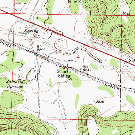 Topographic Map of Scholle Siding, NM