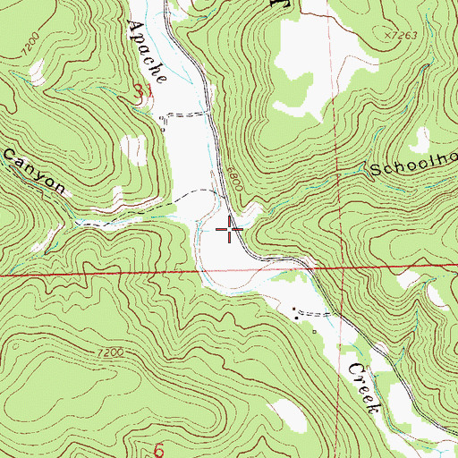 Topographic Map of Schoolhouse Canyon, NM