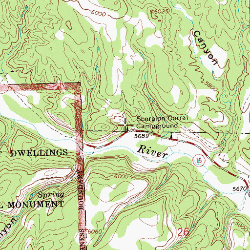 Topographic Map of Scorpion Corral Campground, NM