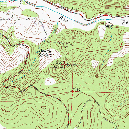 Topographic Map of Scott Spring, NM