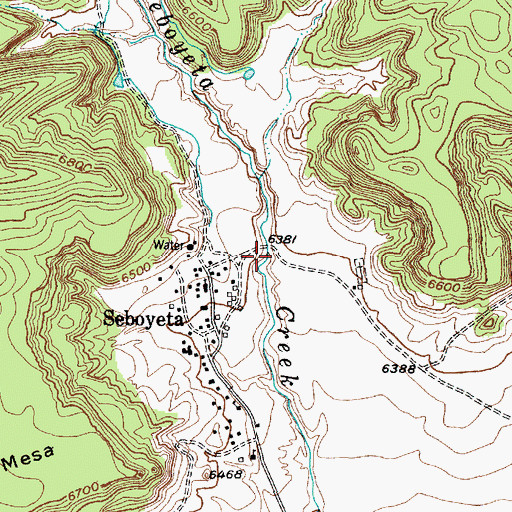 Topographic Map of Seboyeta Canyon, NM