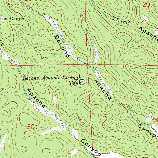 Topographic Map of Second Apache Canyon Tank, NM