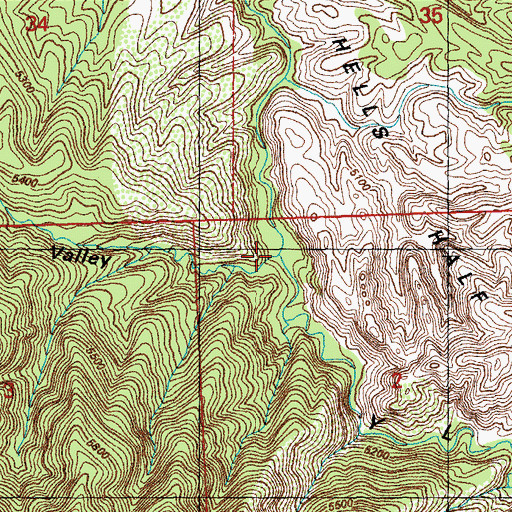 Topographic Map of Second Valley, NM
