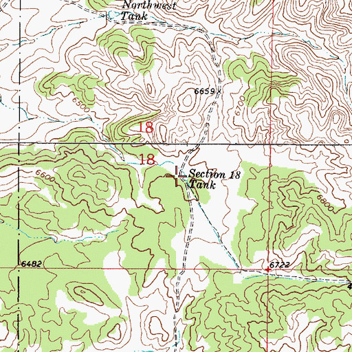 Topographic Map of Section Eighteen Tank, NM