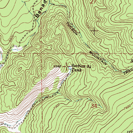 Topographic Map of Section Thirty-four Tank, NM