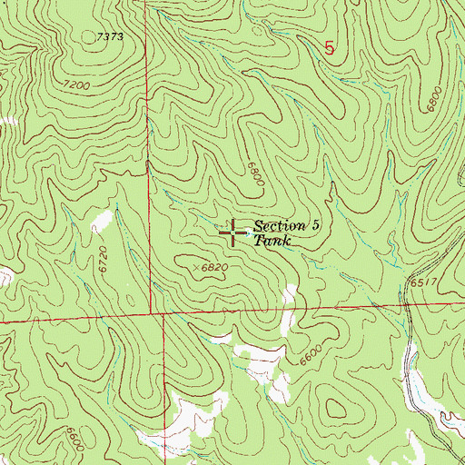 Topographic Map of Section Five Tank, NM