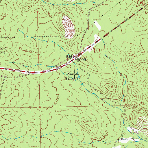 Topographic Map of Seep Tank, NM