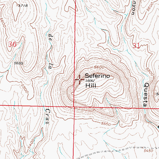 Topographic Map of Seferino Hill, NM