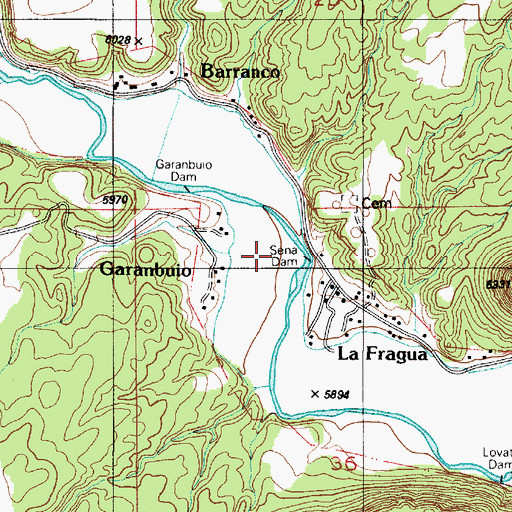 Topographic Map of Sena Dam, NM