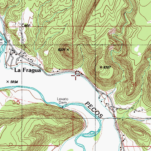 Topographic Map of Sena Ditch, NM