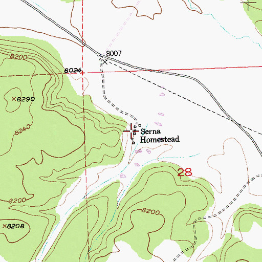 Topographic Map of Serna Homestead, NM