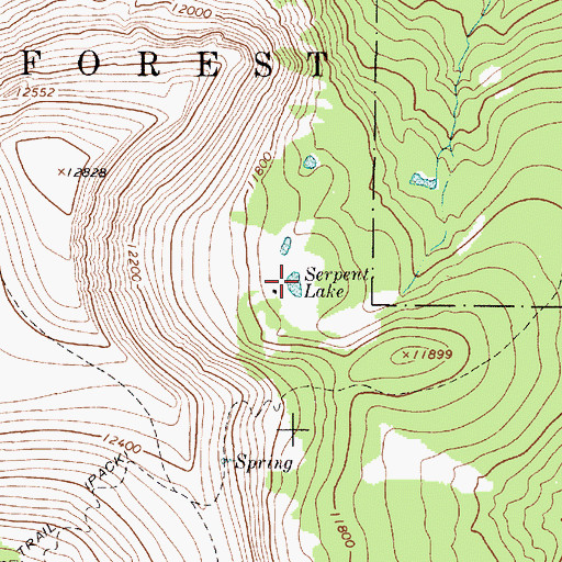 Topographic Map of Serpent Lake, NM
