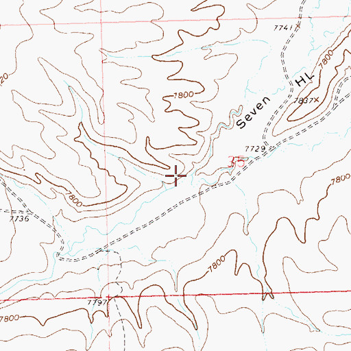 Topographic Map of Seven HL Canyon, NM