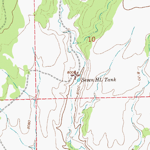 Topographic Map of Seven HL Tank, NM