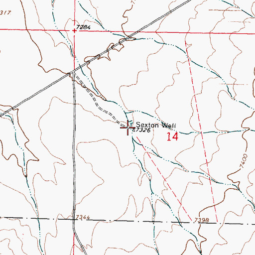 Topographic Map of Sexton Well, NM