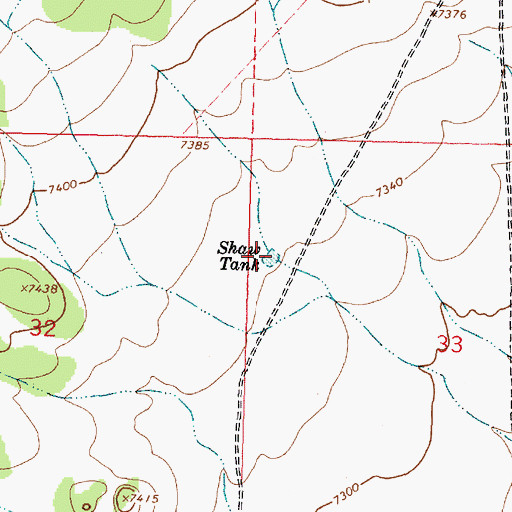 Topographic Map of Shaw Tank, NM