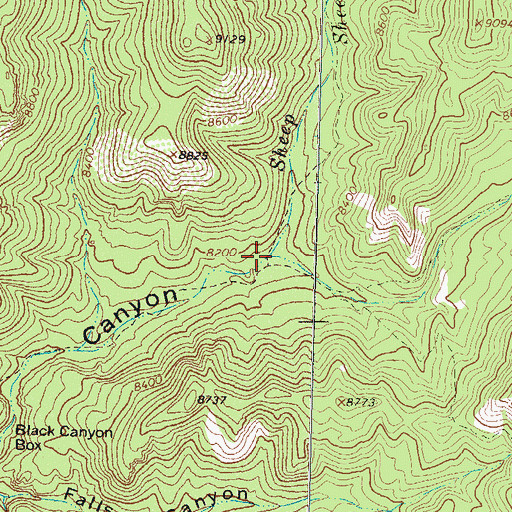 Topographic Map of Sheep Creek, NM