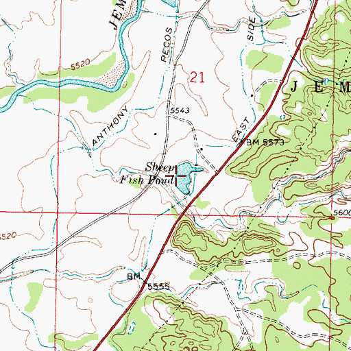 Topographic Map of Sheep Fish Pond, NM