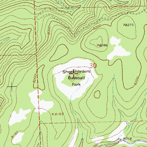 Topographic Map of Sheepherders Baseball Park, NM