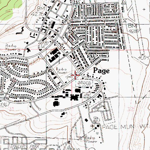 Topographic Map of Page, AZ