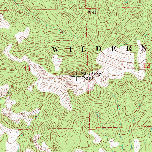 Topographic Map of Shelley Peak, NM
