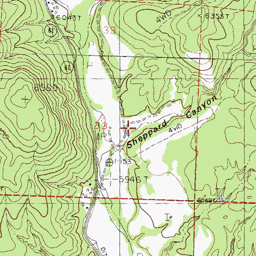 Topographic Map of Sheppard Canyon, NM