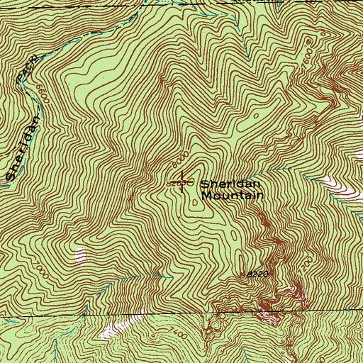 Topographic Map of Sheridan Mountain, NM