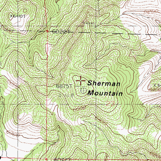 Topographic Map of Sherman Mountain, NM