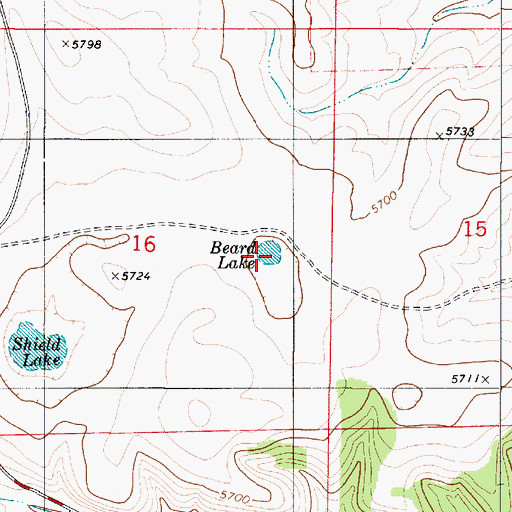 Topographic Map of Shield Lake, NM