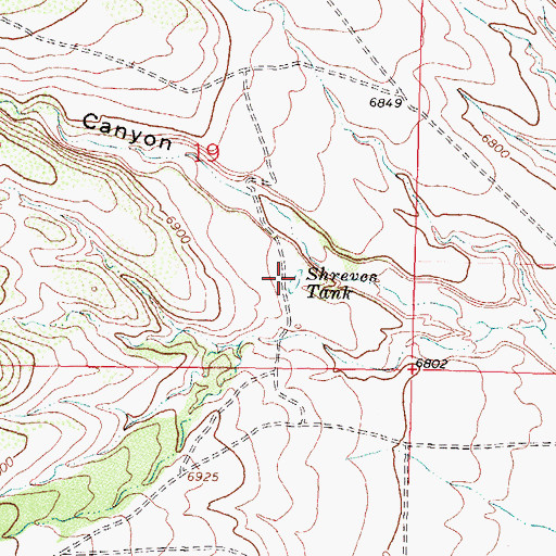Topographic Map of Shreves Tank, NM