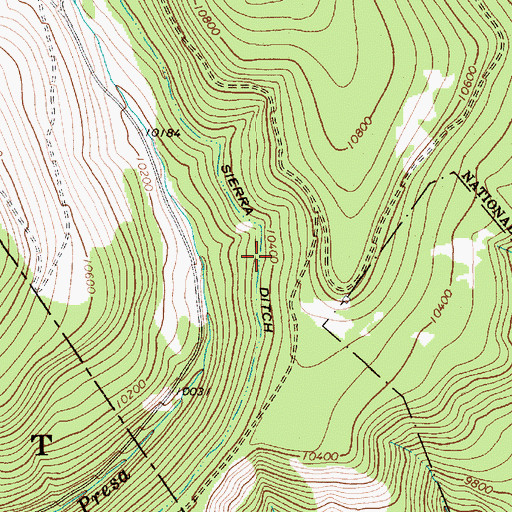 Topographic Map of Sierra Ditch, NM