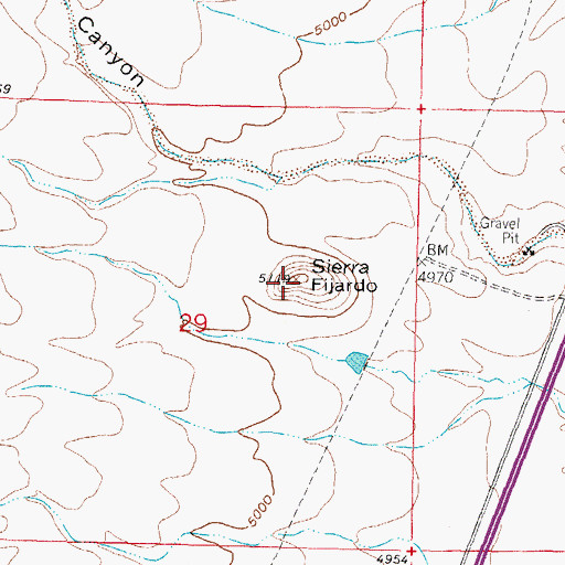 Topographic Map of Sierra Fijardo, NM