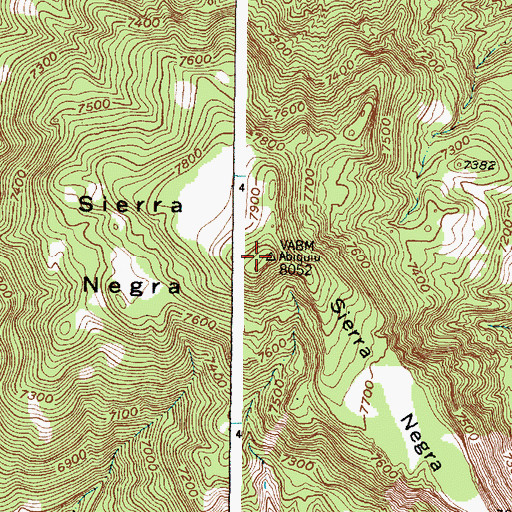 Topographic Map of Sierra Negra, NM