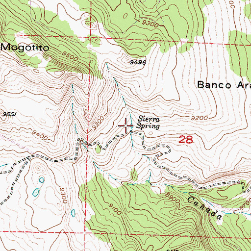 Topographic Map of Sierra Spring, NM