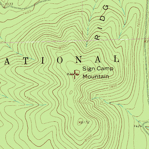 Topographic Map of Sign Camp Mountain, NM