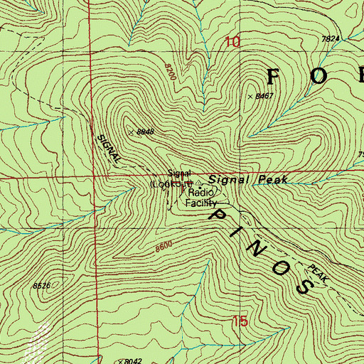Topographic Map of Signal Peak, NM