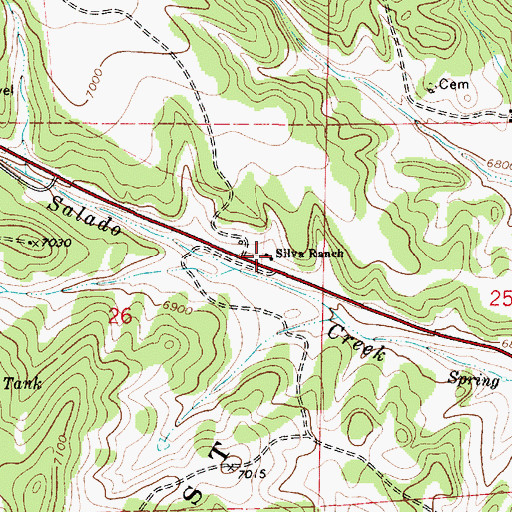 Topographic Map of Silva Ranch, NM