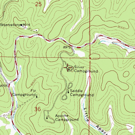 Topographic Map of Silver Campground, NM