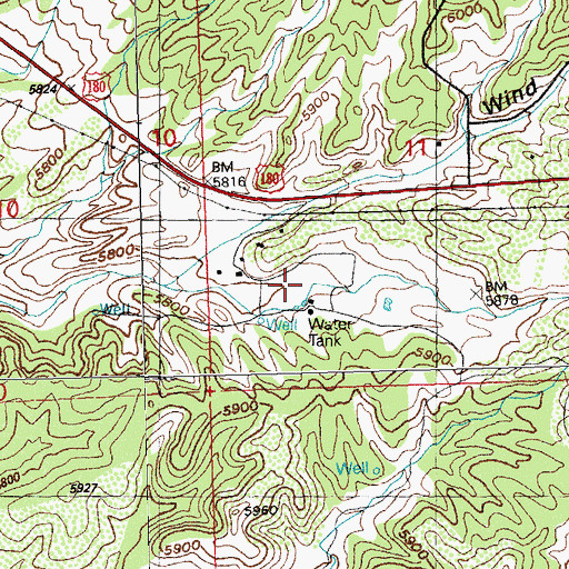 Topographic Map of Silver City Water Wells, NM