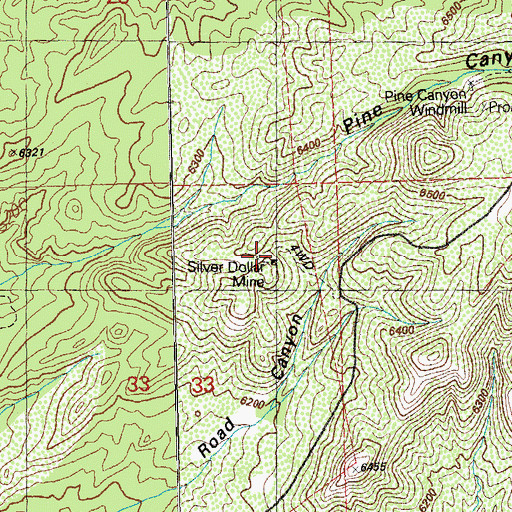 Topographic Map of Silver Dollar Mine, NM