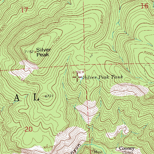 Topographic Map of Silver Peak Tank, NM