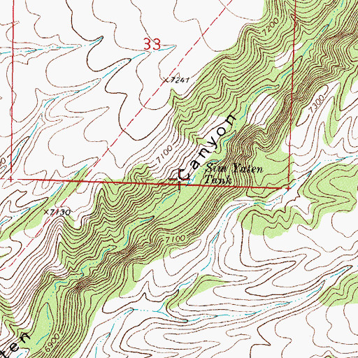 Topographic Map of Sim Yaten Tank, NM