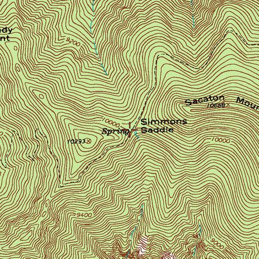 Topographic Map of Simmons Saddle, NM