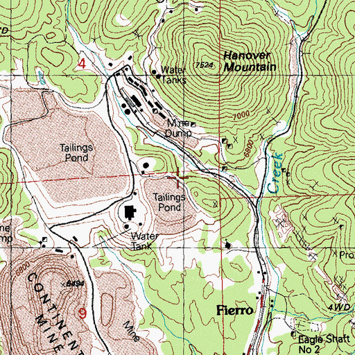 Topographic Map of Sinks Shaft (historical), NM